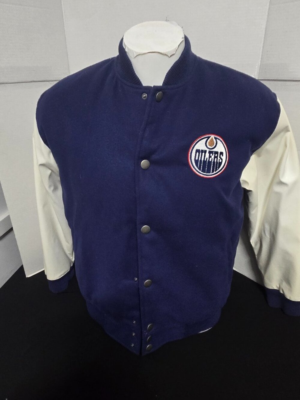 Vintage Edmonton Oilers Varsity Jacket Youth Large 14-16 NHL Letterman Jacket
